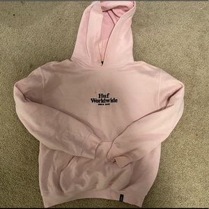 Baby pink huf world wide hoodie